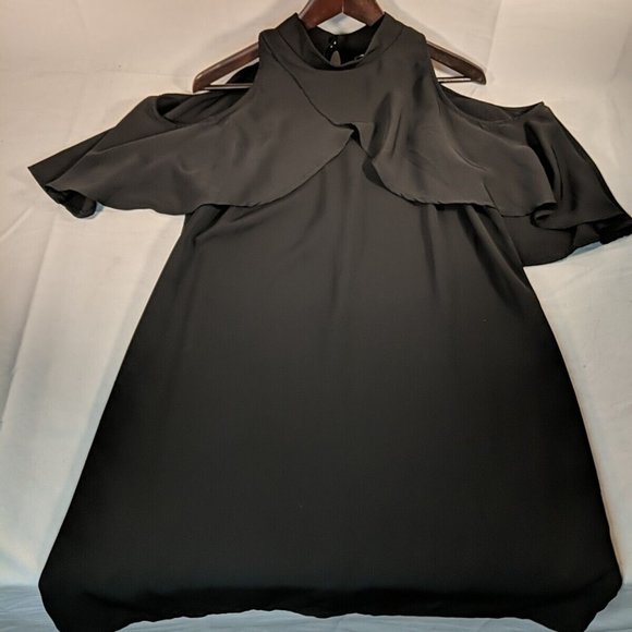 Another Story Black Flowy Dress Keyhole Sleeveless Women's Large L Formal - Picture 1 of 10